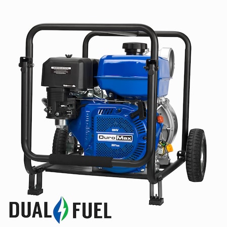 Duromax 301cc 4 in. Dual Fuel Semi-Trash Water Pump XP904WX